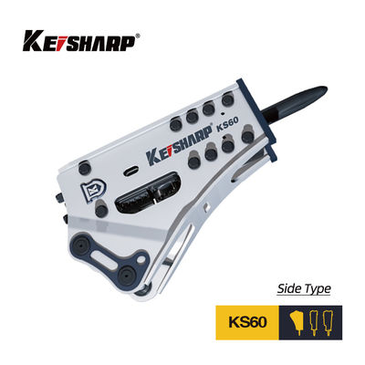 KS60 Yan Tipi 53mm Çizel Diametresi Hidrolik Kırıcı Makine Eşleşme 2.5-4.5 ton Kazı
