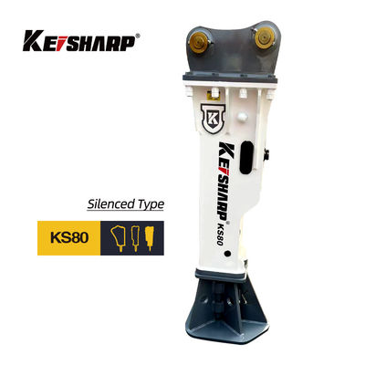 KS80 Silenced Tip Hidrolik Kırıcı 190mm Çizel Diametresi Uygun 45 ~ 55 Ton Ekskavatör