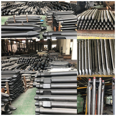 195 mm çaplı hidrolik çekiç çisele 50 - 60 tonluk kazıcı inşaatında ağır işlevli yıkım için