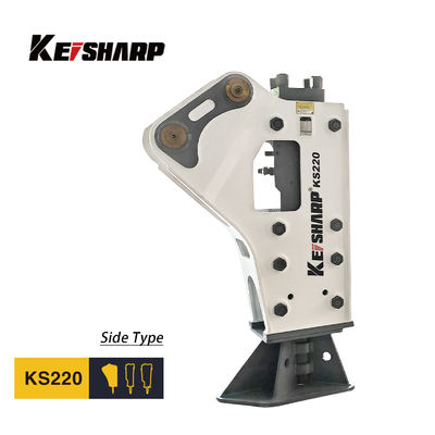 KS220 Yan Tipi Hidrolik Kırıcı 140mm Çizel Diametresi 400-550bpm 20-27 Ton Ekskavatör için