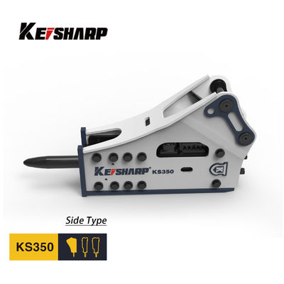 KS350 Yan Tipi Hidrolik Kırıcı 165mm Çisele 150-300bpm Kazı Makinesi Kaya Kırıcı