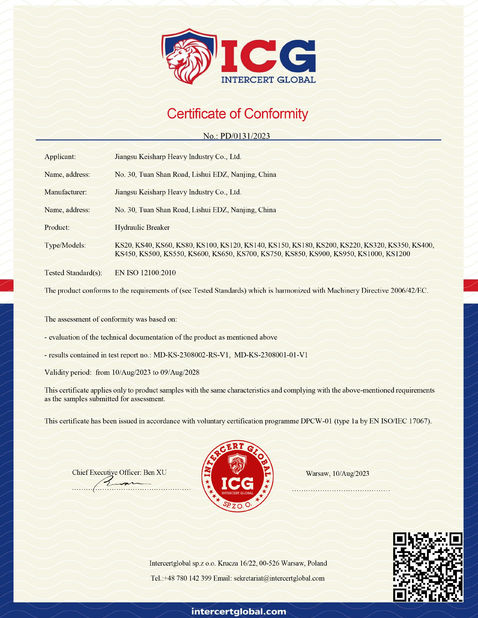 Çin Jiangsu Keisharp Heavy Industry Co., Ltd. Sertifikalar
